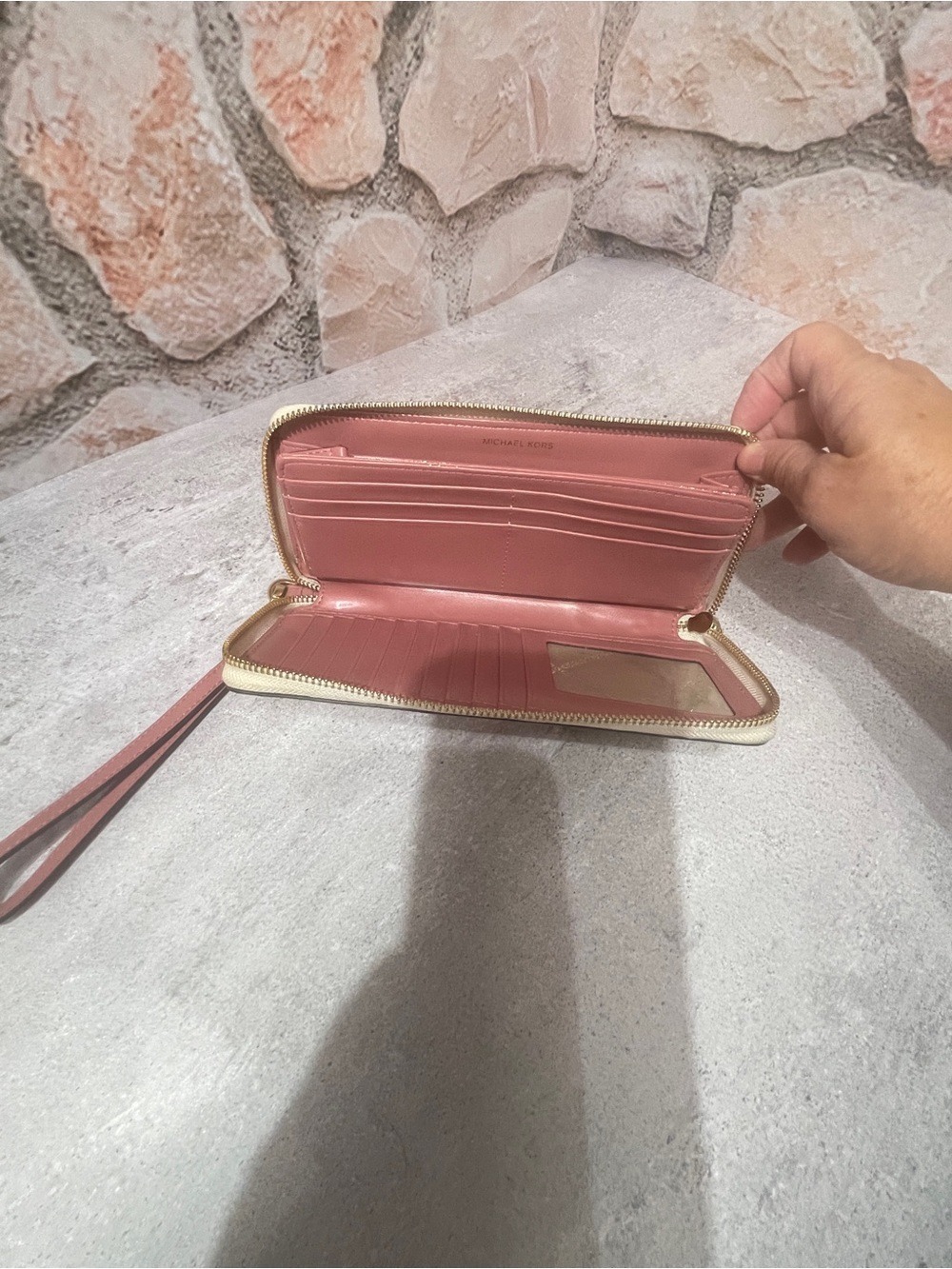 Michael Kors Rose Pink Center Stripe Legacy Hamilton Satchel & Matching Wallet - Picture 13 of 13